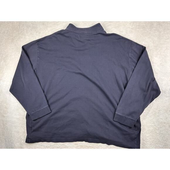 Polo Ralph Lauren Sweatshirt Mens 3XB Navy Quarter Zip Mock Neck Big 3XL Vintage - Picture 2 of 6